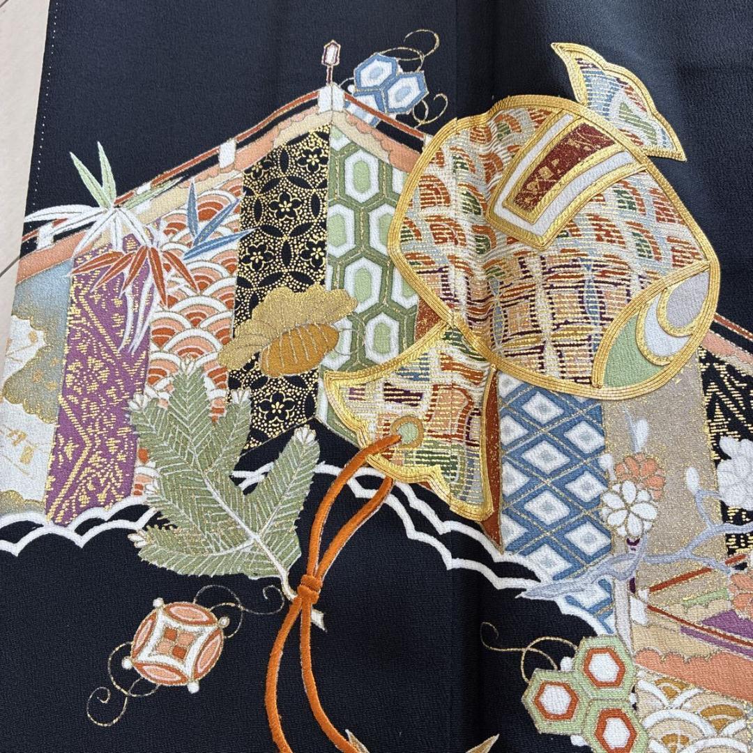 まぴ■E5128■美品■正絹■逸品　千總　御簾に宝袋　袷黒留袖■