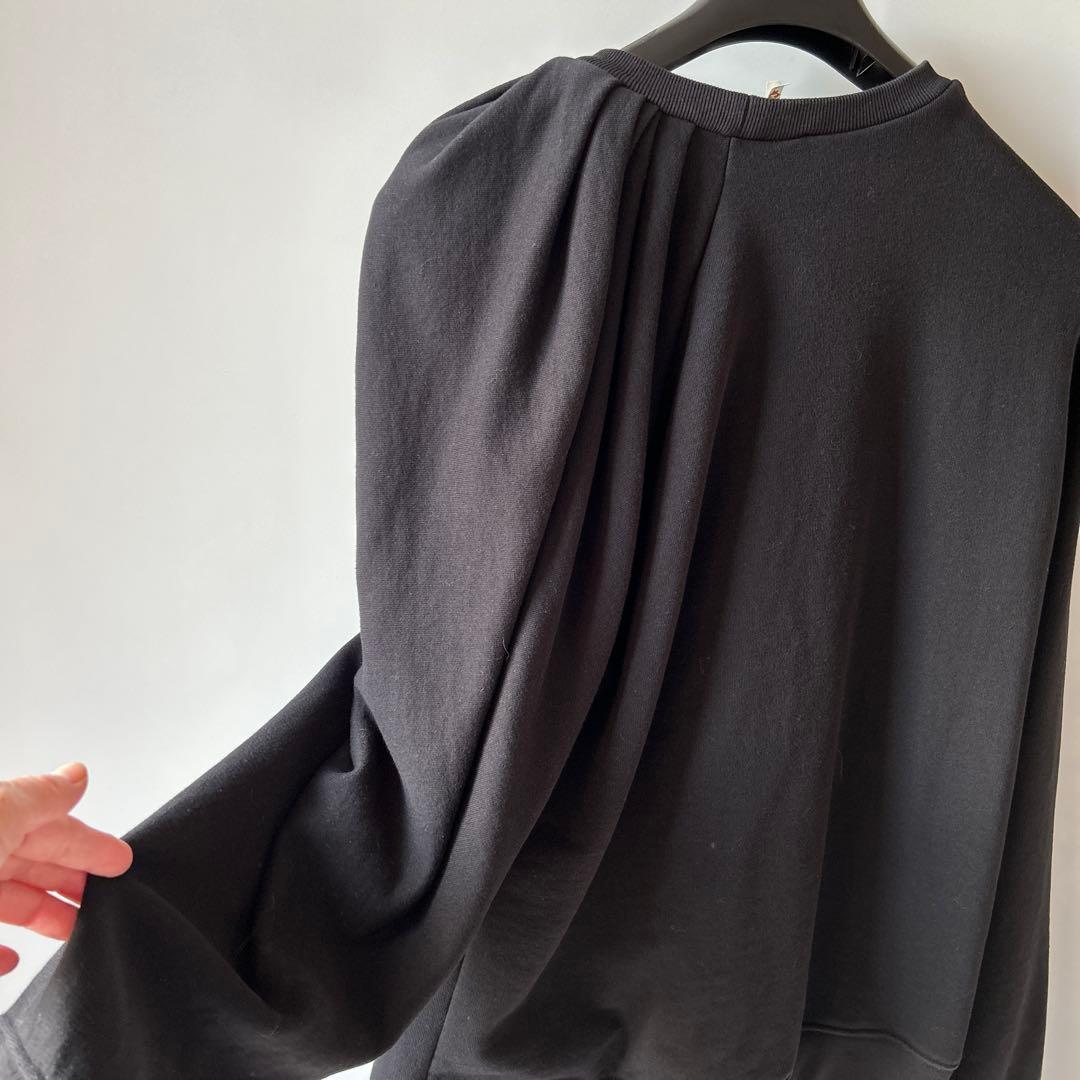 DRIES VAN NOTEN 黒 ドレープスウェット