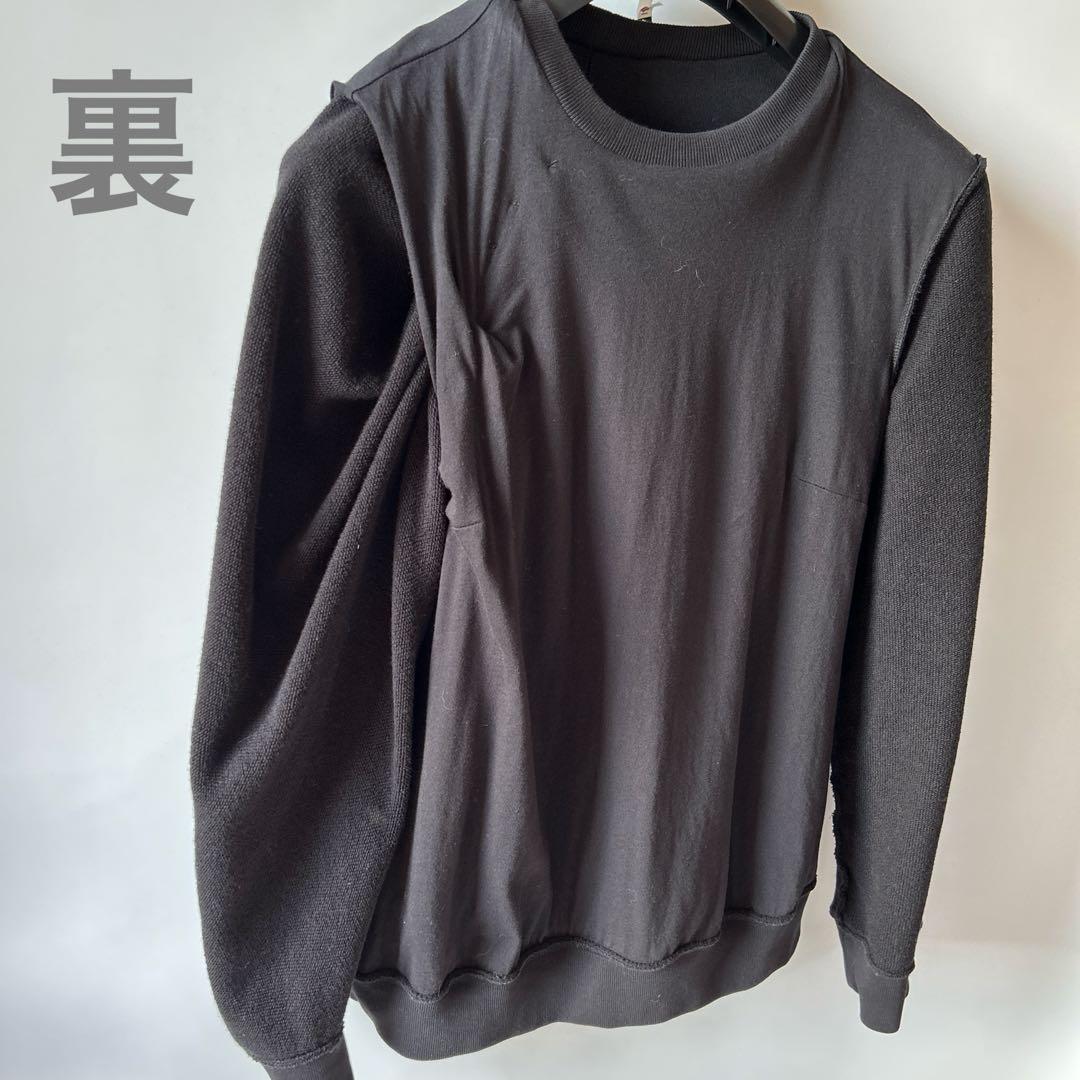 DRIES VAN NOTEN 黒 ドレープスウェット