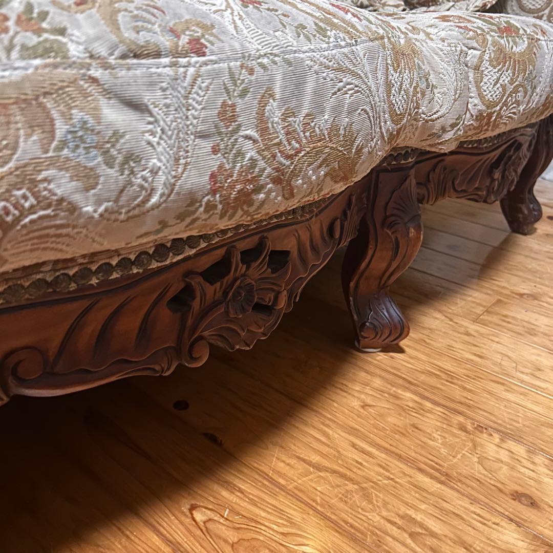 【大幅値下げ！】イタリア家具　3人掛け　ソファ ロココ調　アンティーク　60万