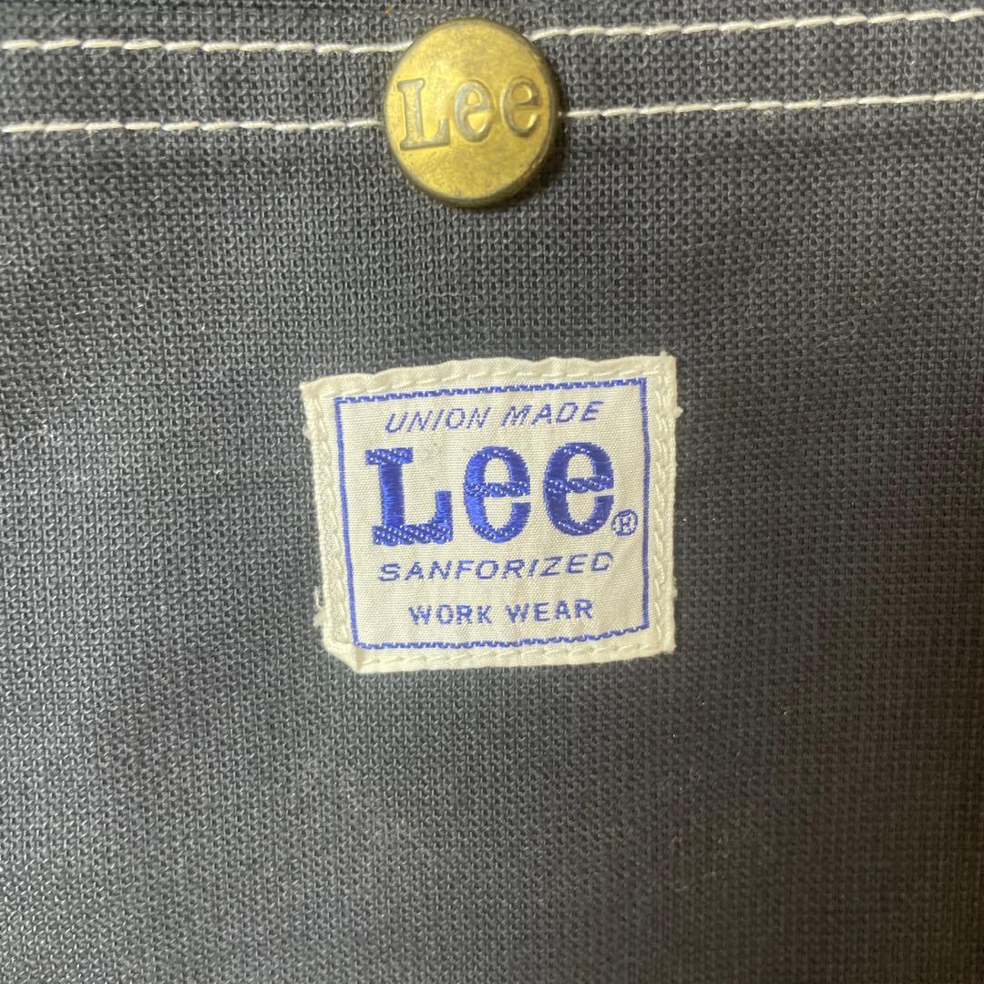 【タグ付き】 LEE オーバーオールエプロン ネイビー ストレッチダック