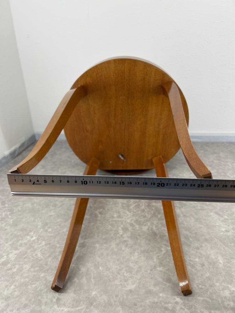 送料込み⭐︎天板収納オルゴール付き円形木製サイドテーブル