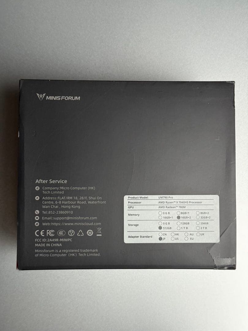 【MINISFORUM】UM790 Pro Ryzen 9 32GB 512GB