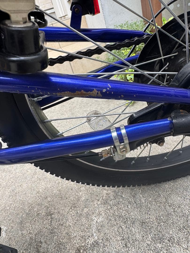 6段ギア子供用自転車 青 前面バスケット付き