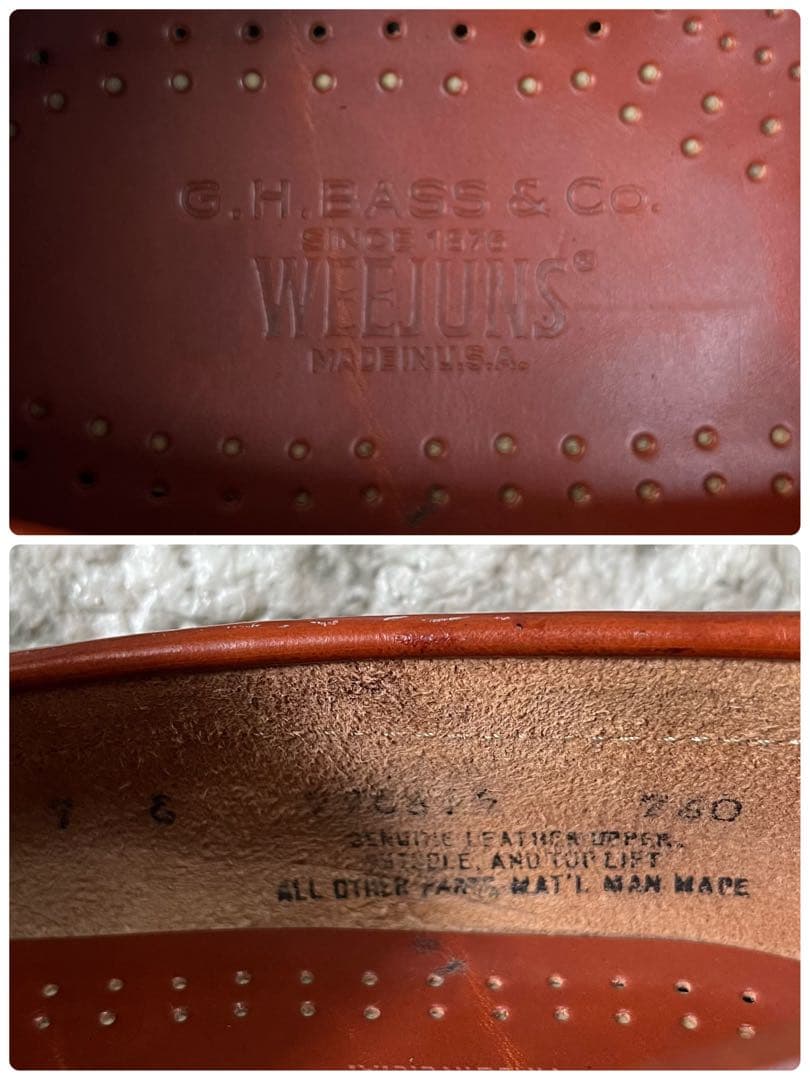 【美品】希少　ジーエイチバス　USA製 ウィージャンズ　ペニーローファー