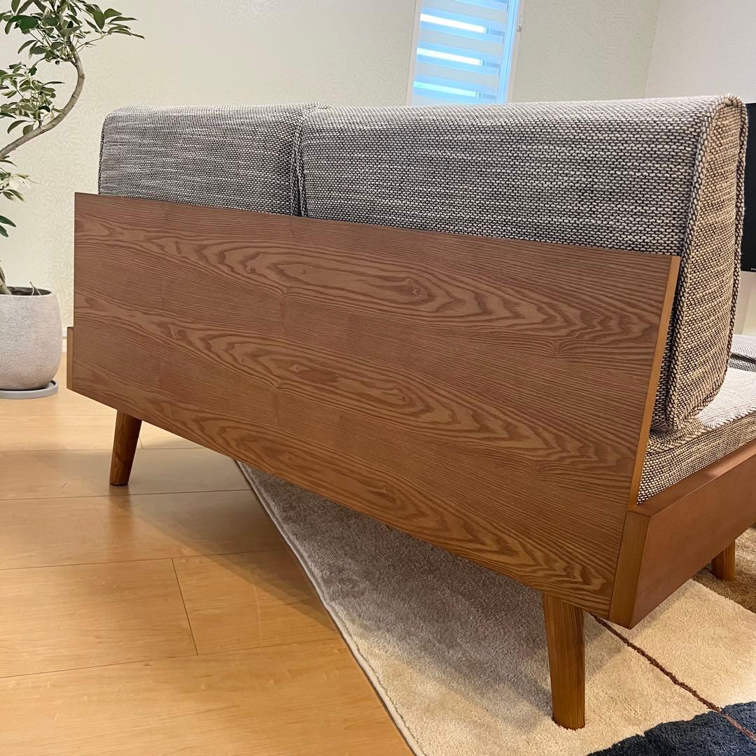 【ほぼ新品】unico ウニコ アルベロ 2人掛けソファ＋オットマン