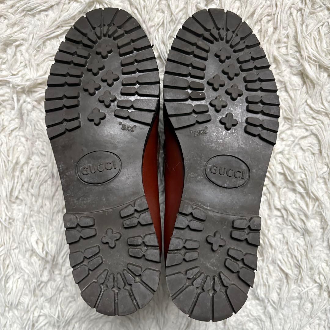 グッチ ホースビット ローファー ハイカット ブラウン 本革　104 0088