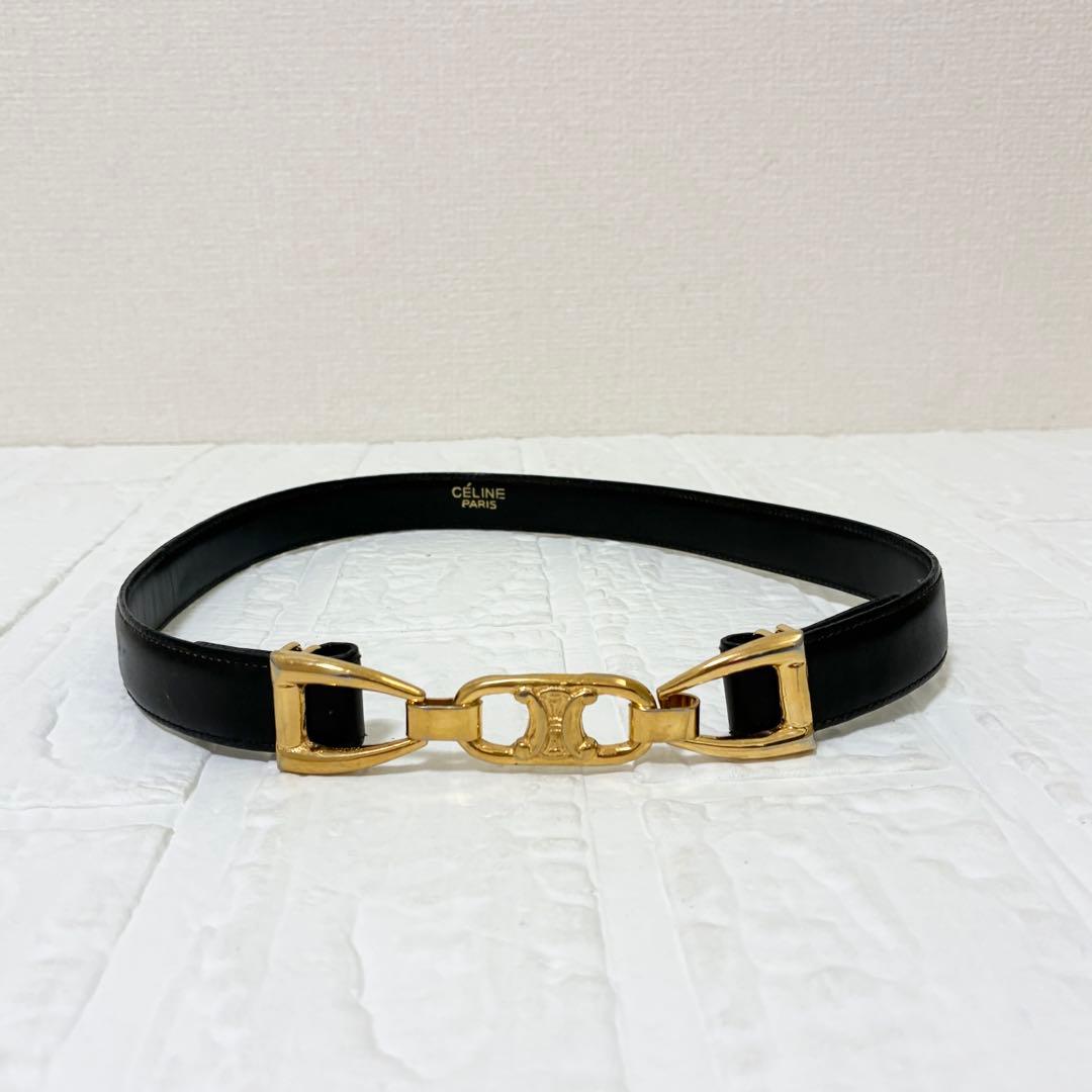 希少　OLD CELINE セリーヌ トリオンフバックル レザーベルト