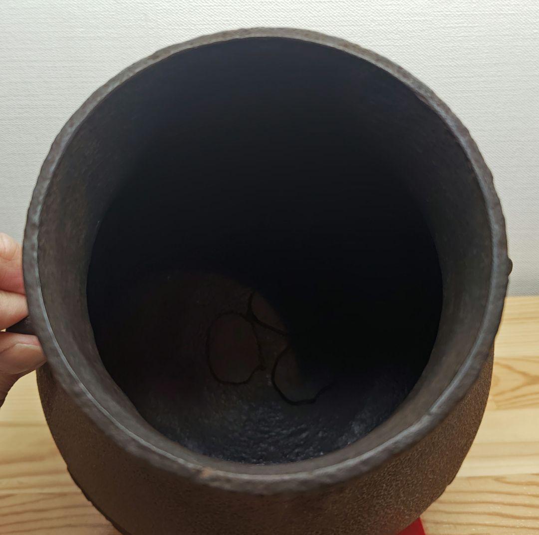 送料込【逢絢亭】茶道具 釜 風炉釜 鶴首釜 裏千家書付 佐々木宗彦 共箱入り