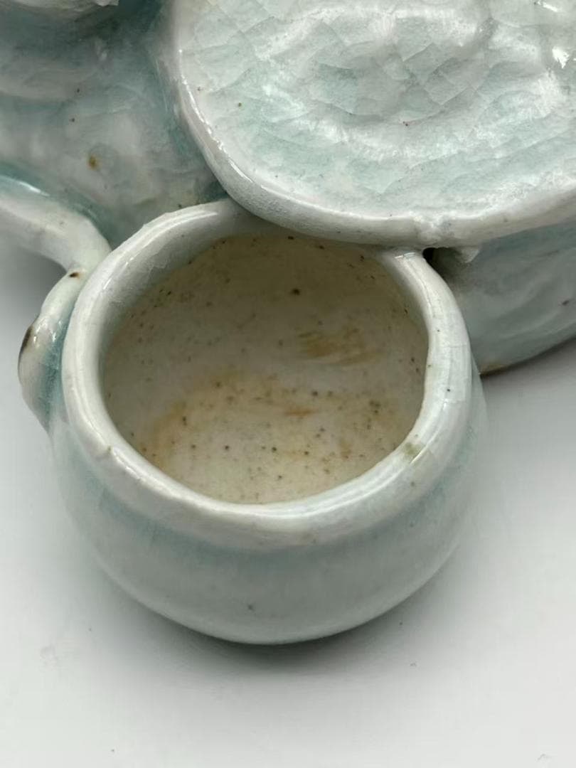 宋時代 青磁 湖田窯 影青釉鳥型水差し　水指　名品珍品(F-158)