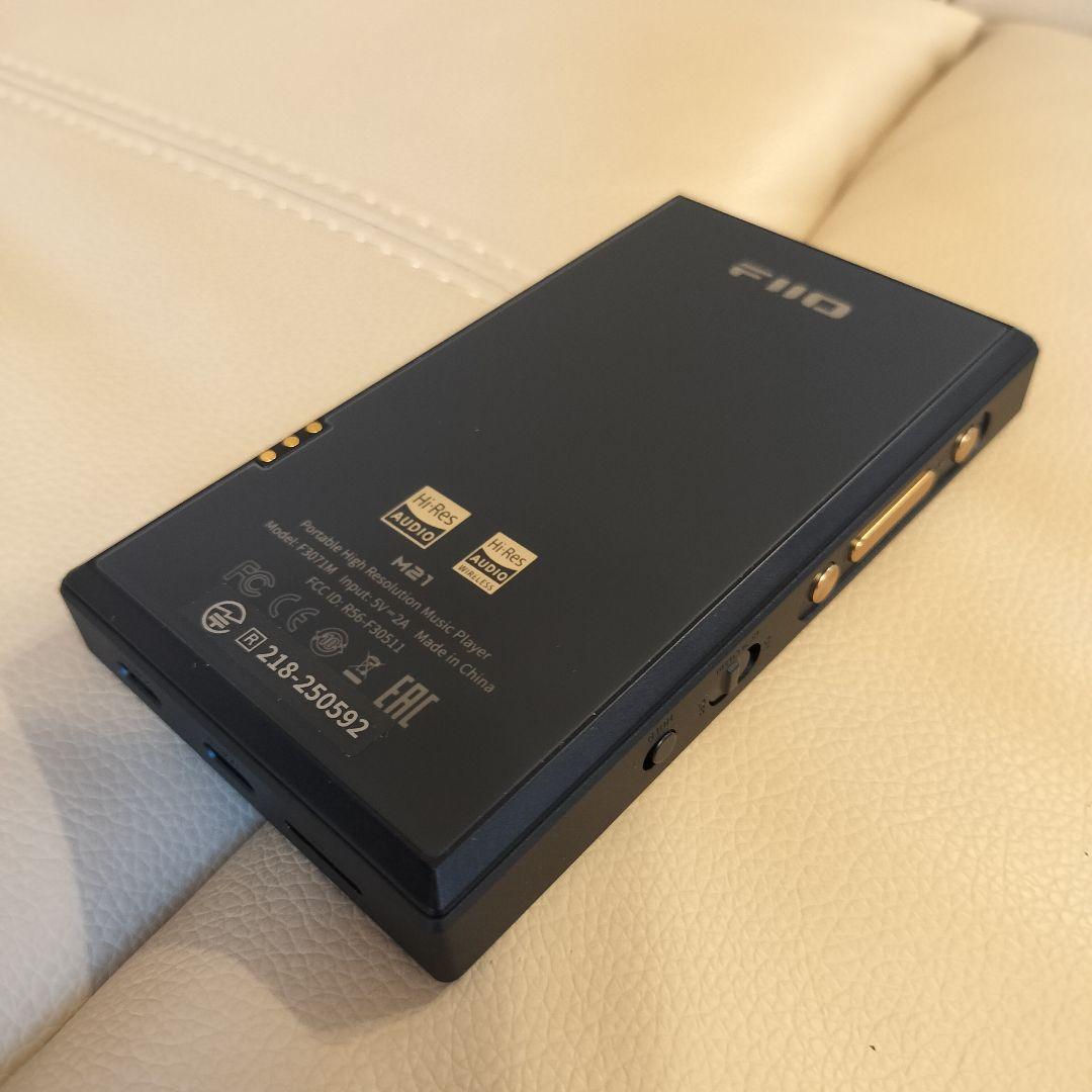 FiiO M21 ダークブルー（ほぼ新品） ガラスフィルムとレザーケース付