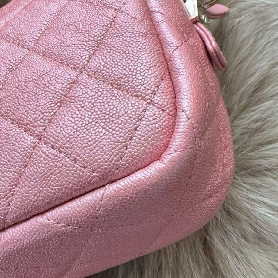 CHANEL キャビアスキン マトラッセ☆チェーンショルダーカメラバッグ