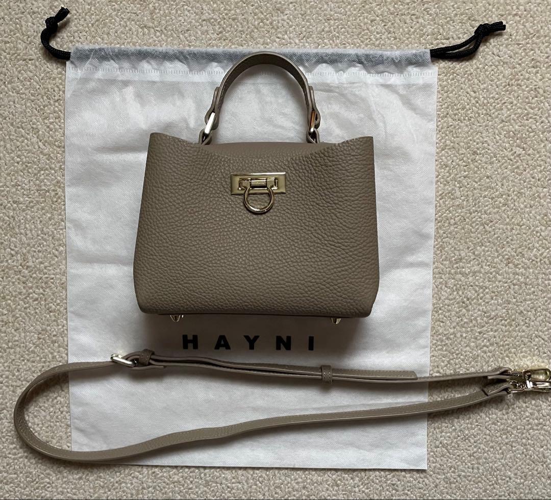 ヘイニ ベイビーマロエ 本革 ショルダーバッグ 2way グレージュ