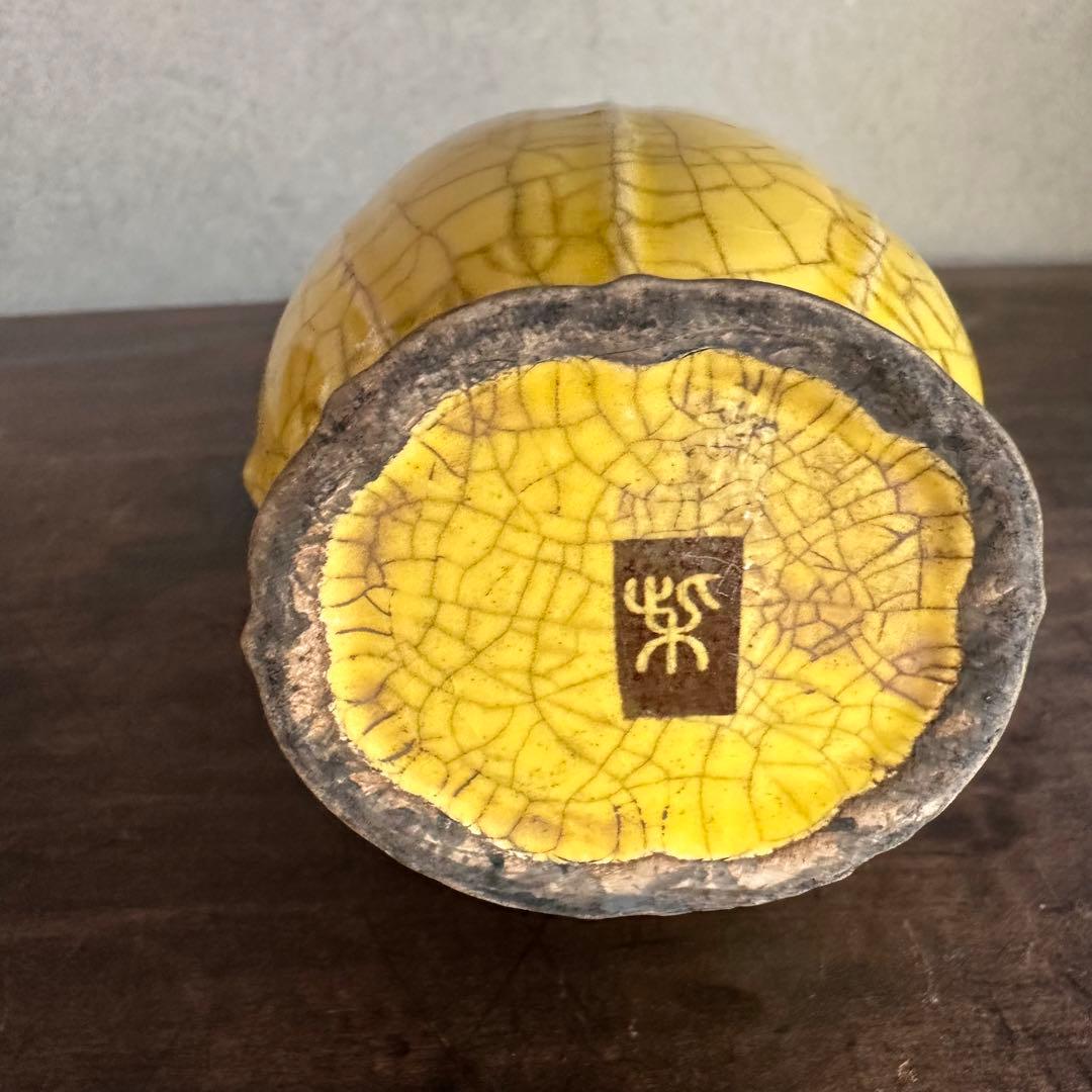 花瓶　官窯　黄釉　花入　宋代　中国美術　古美術　中国古玩　骨董