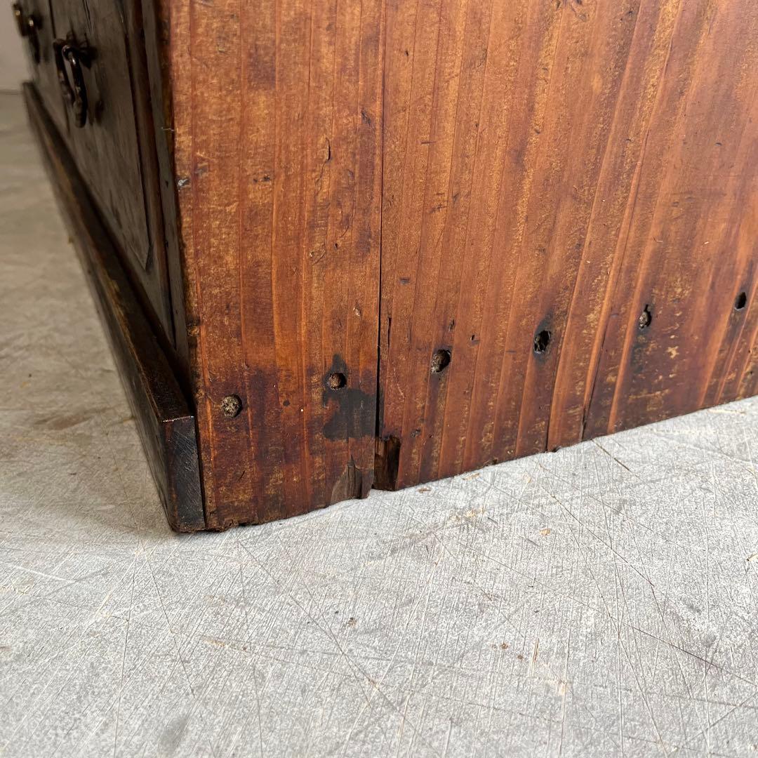 アンティーク 黒柿材 けやき ガラス 茶箪笥 キャビネット 昭和レトロ z460