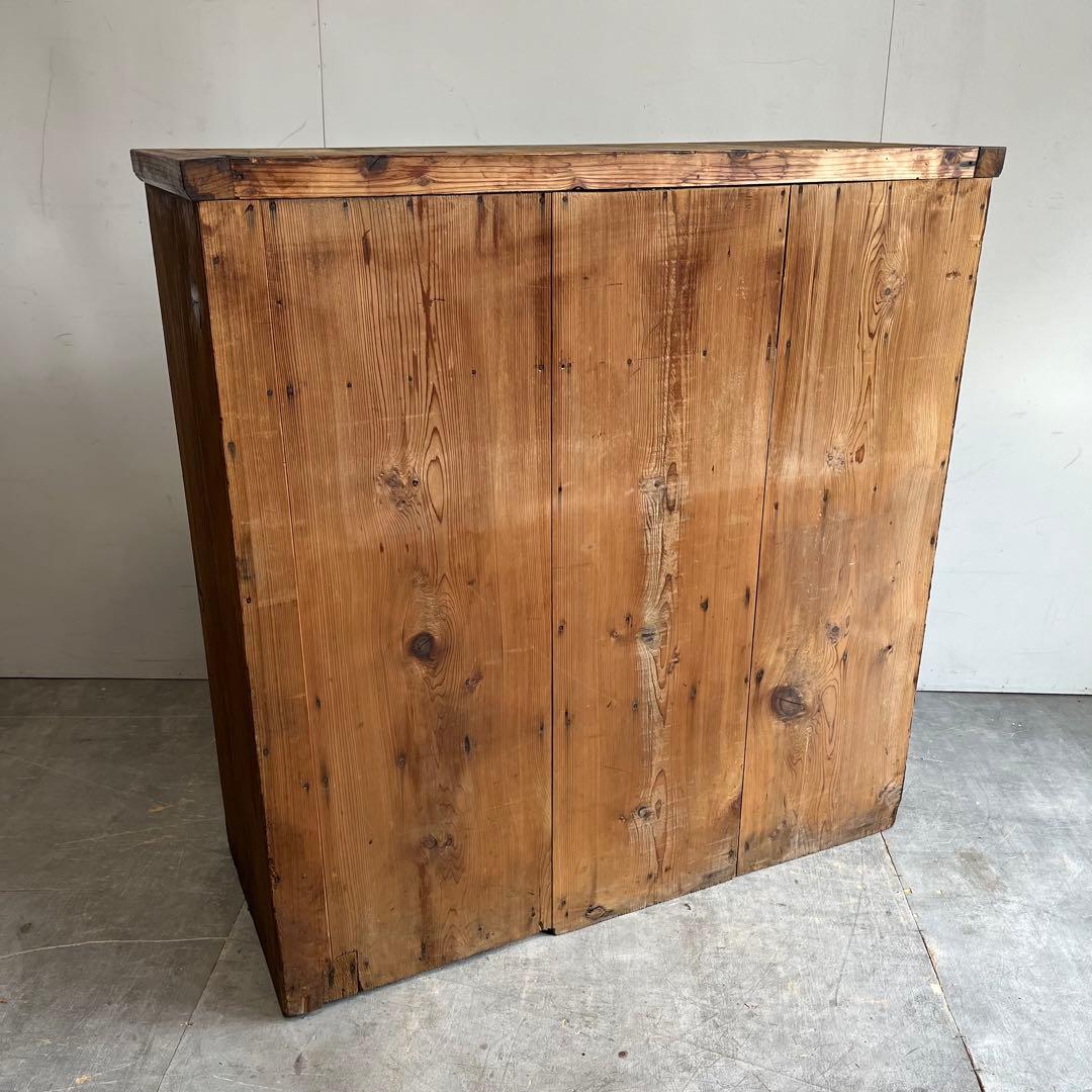 アンティーク 黒柿材 けやき ガラス 茶箪笥 キャビネット 昭和レトロ z460