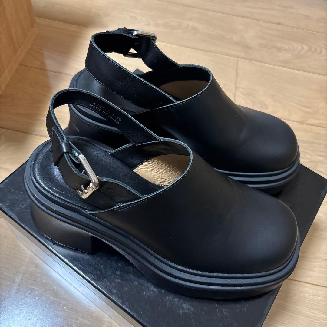 beams ブラックサボ・クロッグサンダル 38