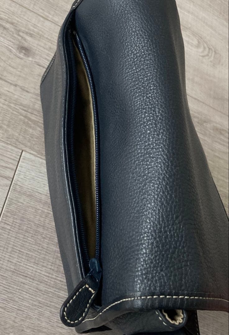 SOMES ソメス ミニショルダーバッグ ネイビー シボ革