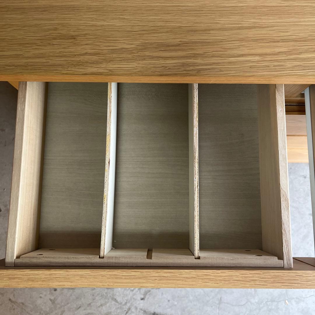 栗おこわ★無印 木製チェスト４段　オーク材