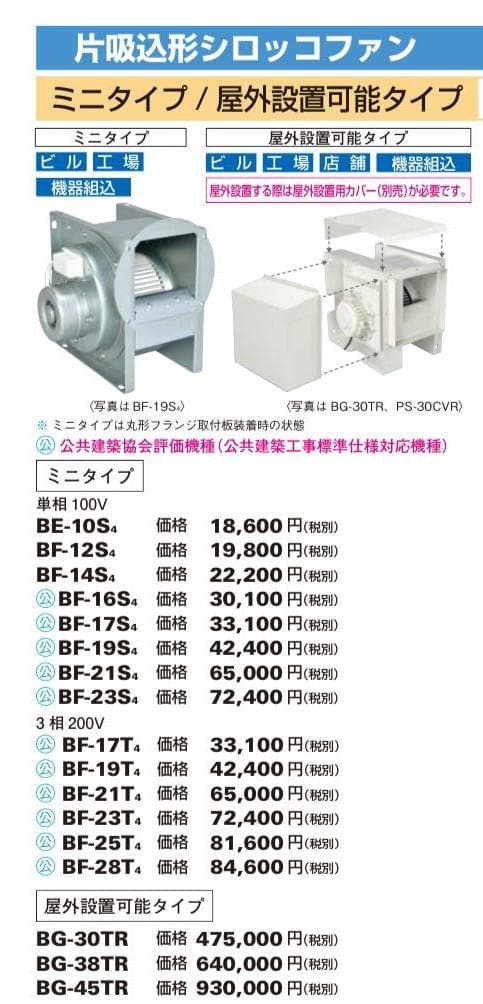 三菱 BF-17T5】三相200V 産業用空調用送風機 片吸込形シロッコファン