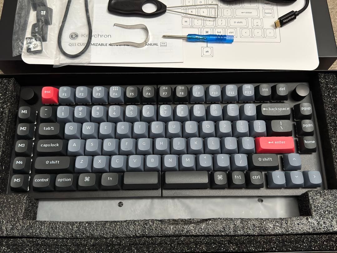 【限定特価】Keychron Q11 QMK US配列 赤軸 / ほぼ未使用