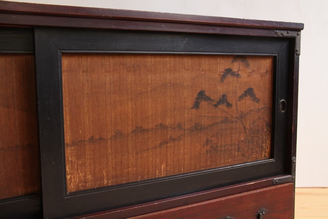 ローボード　2段　木製　収納棚　古道具　古家具　ビンテージ　アンティーク　レトロ