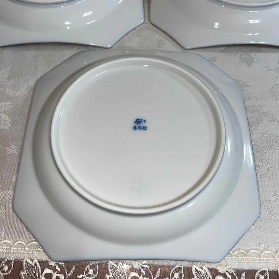 香蘭社　瑠璃　八角皿　銘々皿　5枚セット　未使用