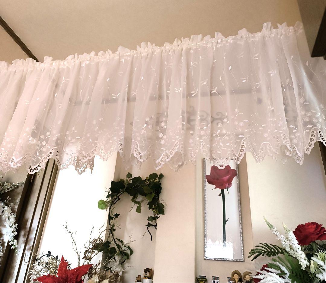 カフェカーテン【ピコ様オーダー品　トルコ刺繍レース　スカラップ】ハンドメイド