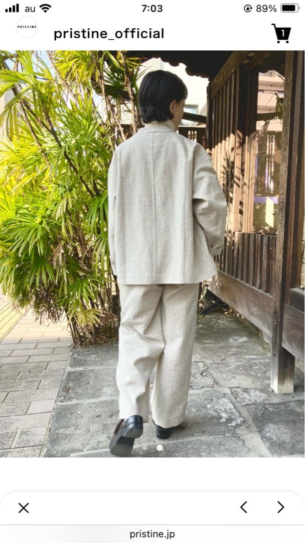 新品2026年春物新作PRISTINE コットンリネンヤク二重織りジャケット