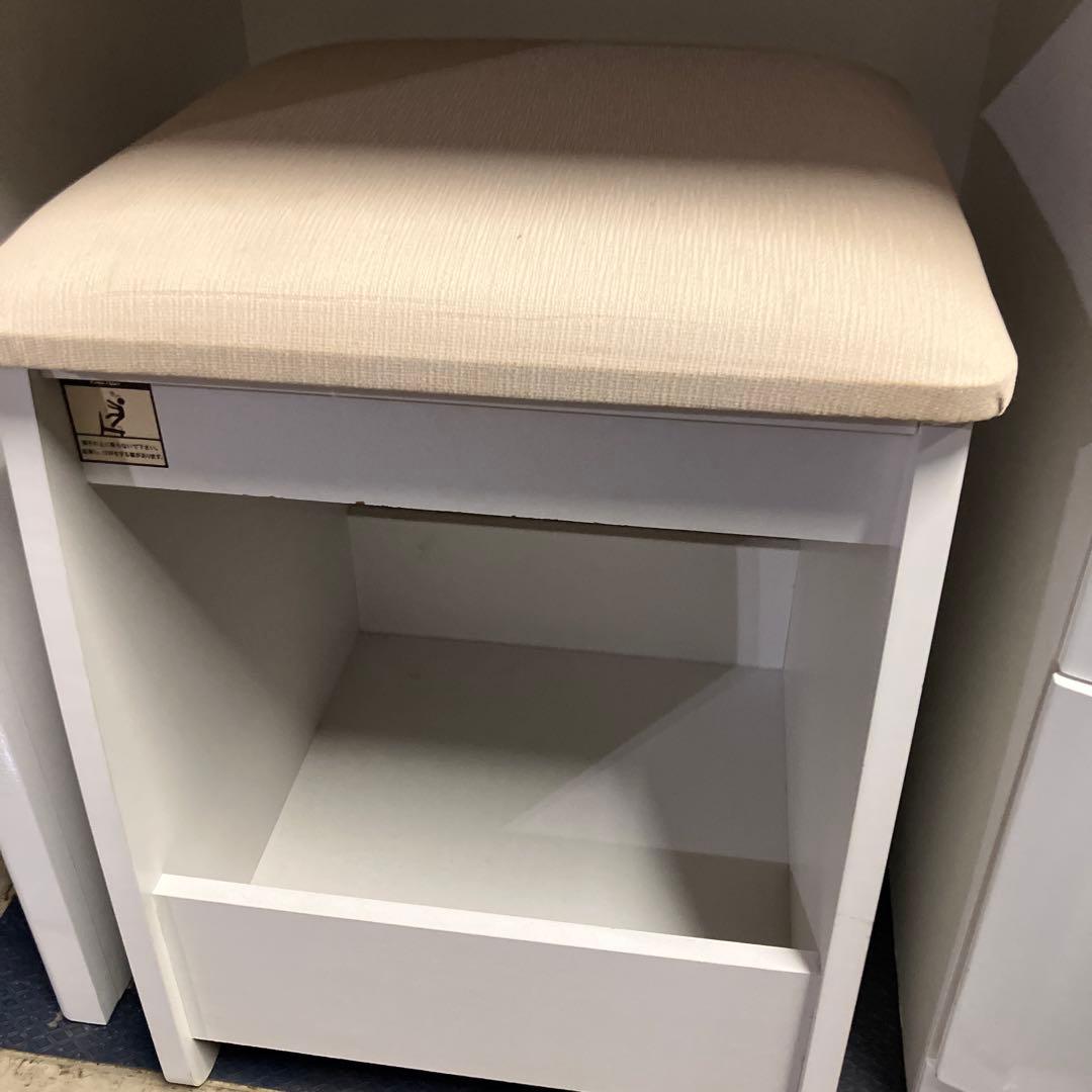 ニトリ 三面鏡 鏡台 椅子セットドレッサー 白 北欧風 洋風