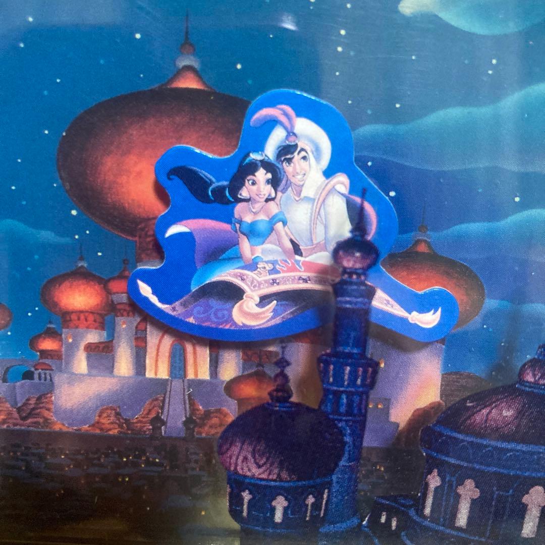 ディズニーランド限定　魔法の絨毯に乗ったアラジンとジャスミンが動くオルゴール