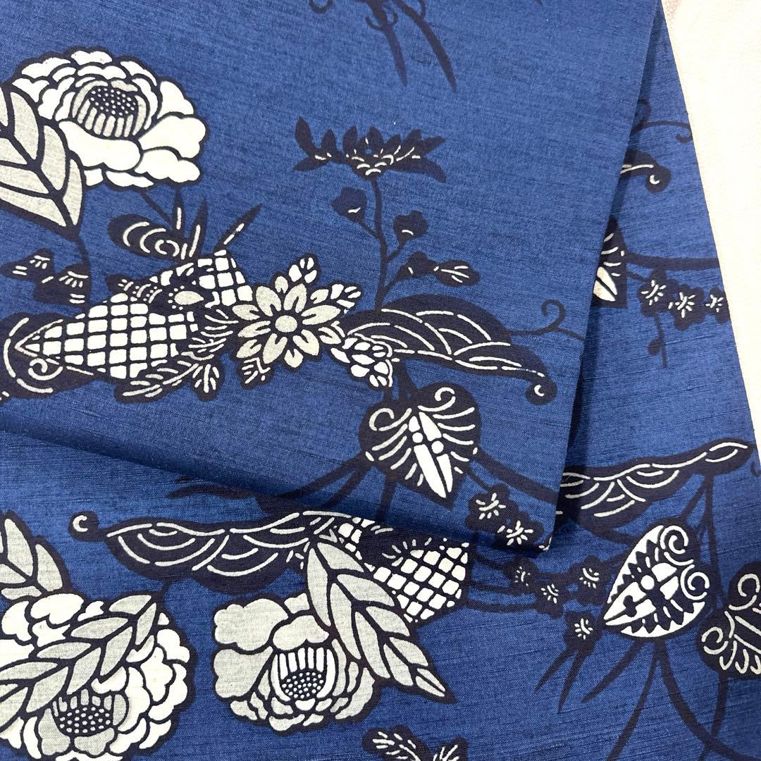 専用帯4732 ●高級 正絹 紬 藍型 全通 袋帯