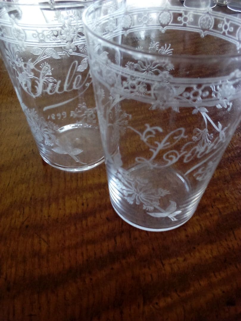 フランス オ—ルド タンブラーグラス ２客 (ペア )