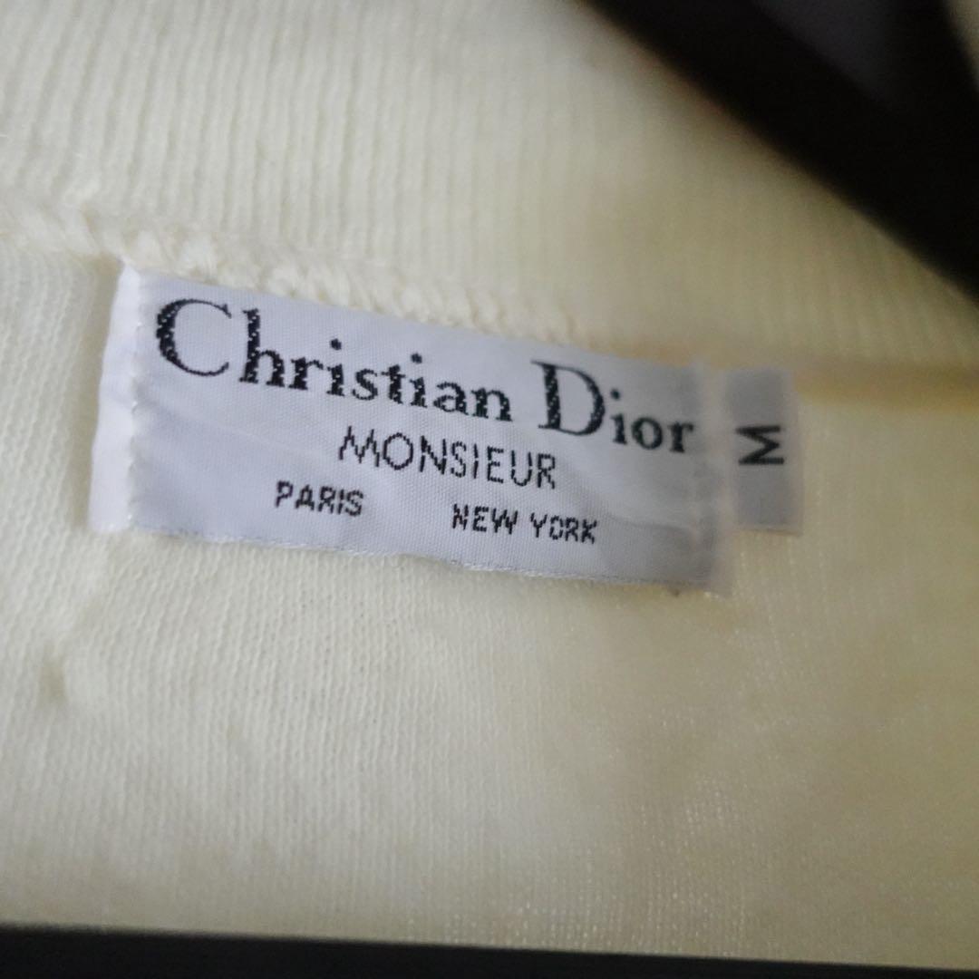 1980s Christian Dior ウールニットポロシャツ　クリーム　M