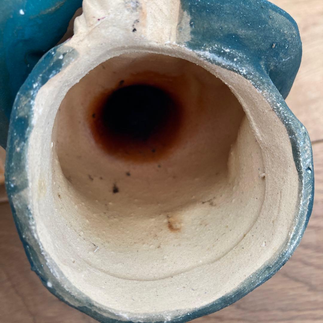 煙出し人形 パイプおじさん 香炉　お香立て　陶器製　置き物　ヴィンテージ