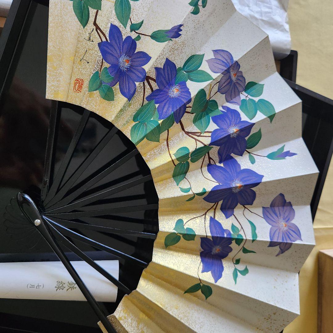 扇/季節の花12か月、工芸品、箱入り