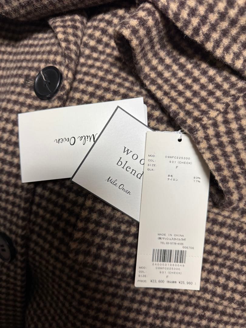 【新品タグ付き】Mila owen 接結ハーフ丈Aラインコート