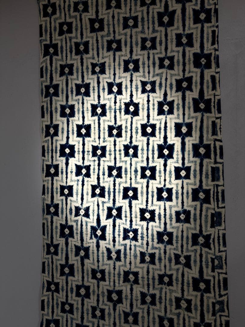 N「片野元彦」藍染絞り作家 有松鳴海絞り 希少天然藍染古布 和装着物 民藝