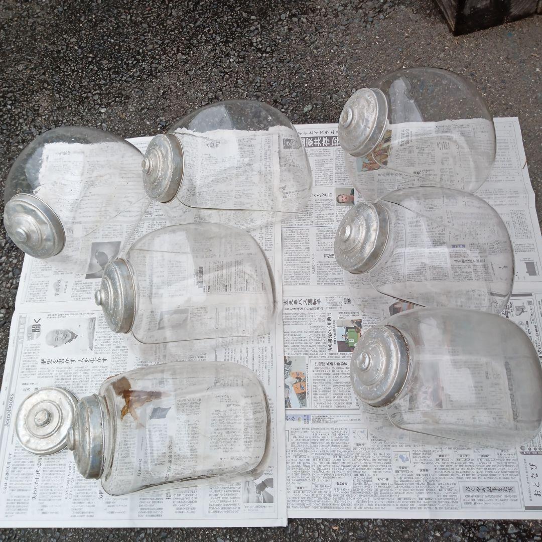 送料無料　匿名　昭和レトロ　ガラスケース　キャニスター 7個　おまとめ