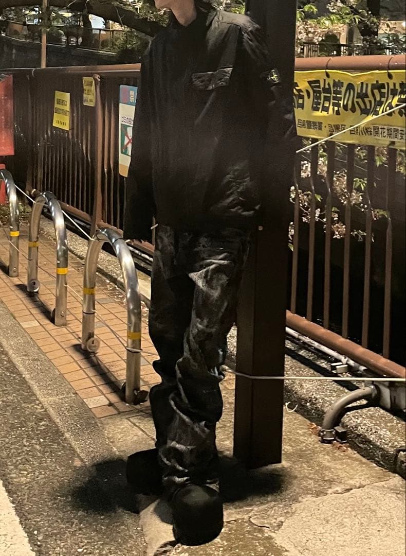 EMOSTANCE CLUB BAGGY FLARE JEANS コーティング