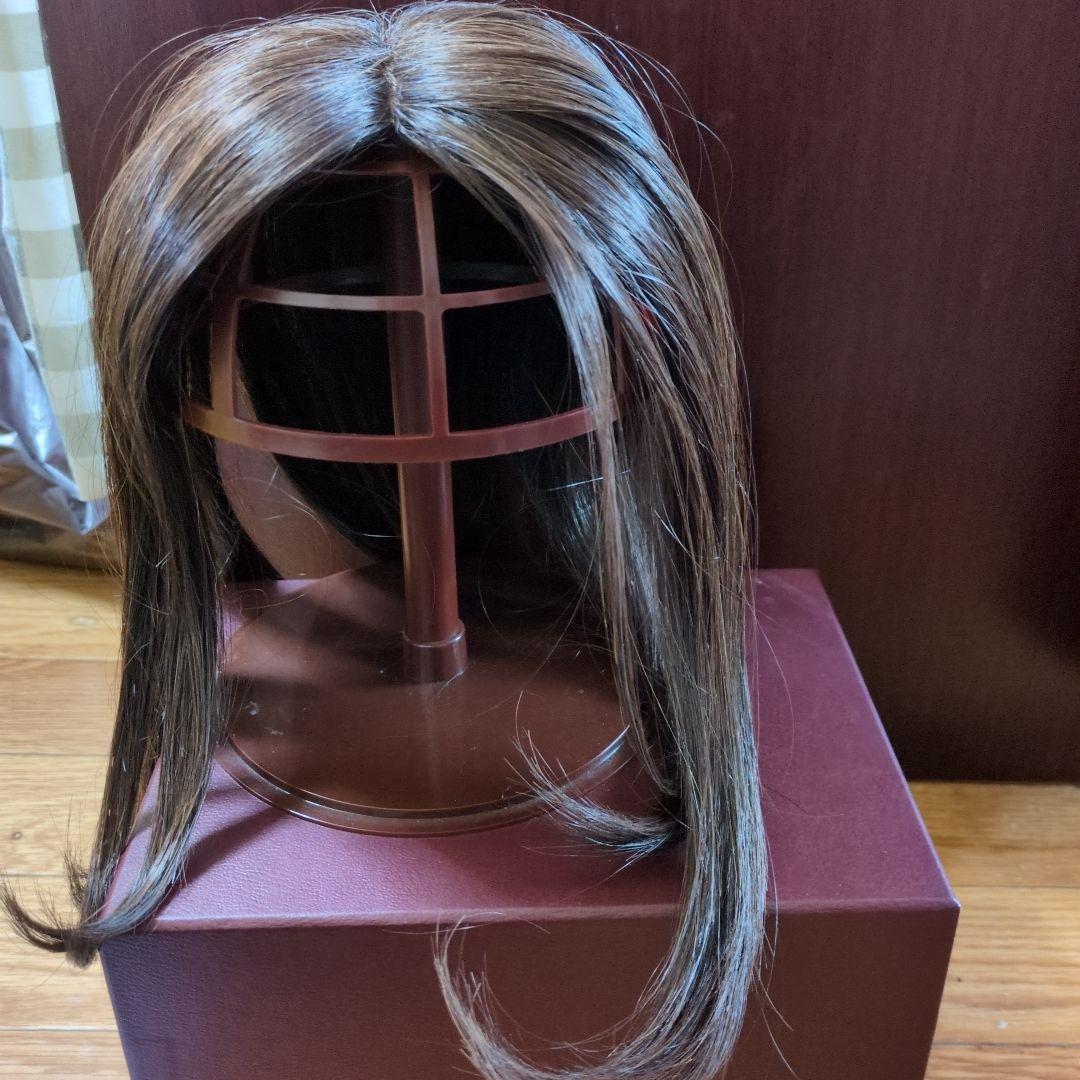 ブラウン ストレートウィッグ 合成繊維