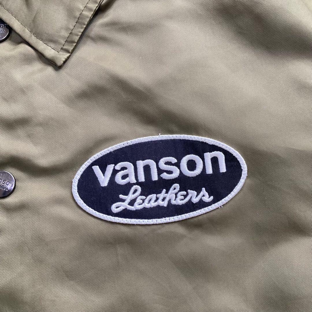 VANSON MOTOBLUEZ別注 ナイロンコーチジャケット オリーブ