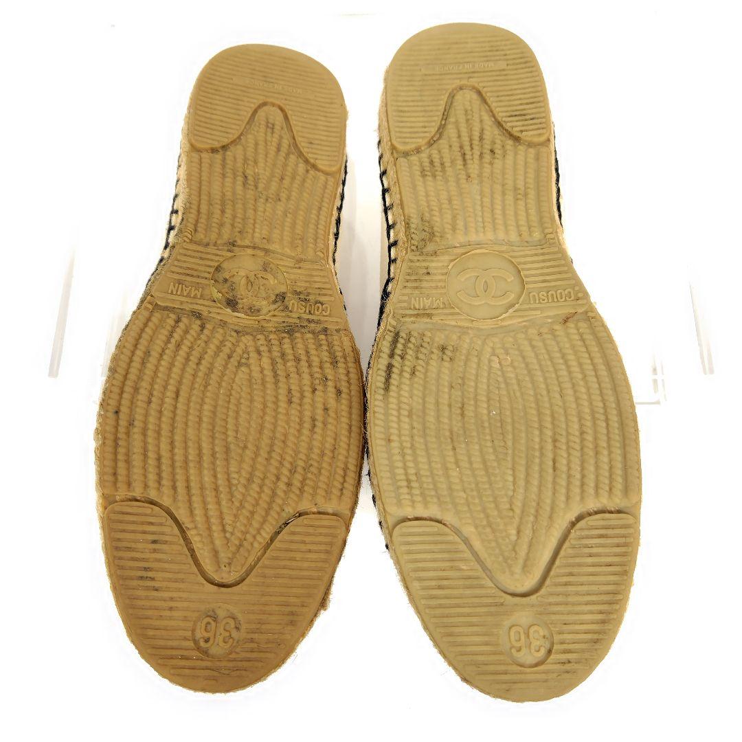 えな様★CHANEL シャネル エスバドリーユ 36 フラット 23cmカメリア