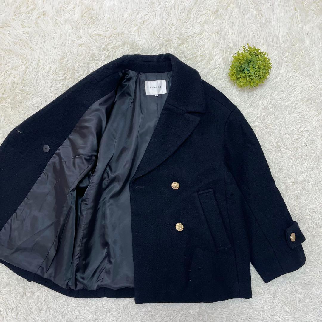 美品✨CADUNE ピーコート Pコート金ボタン オーバーシルエット36ネイビー