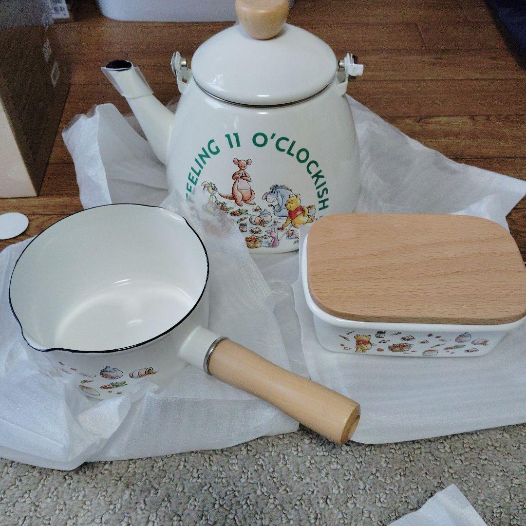 ディズニー ホーローケトル・ミルクパン・バターケースセット