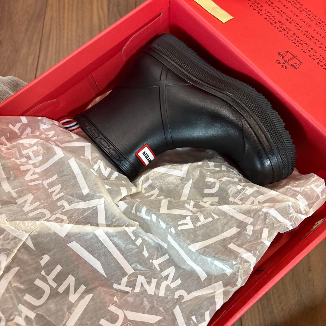 HUNTER ブラック レインブーツ US 7