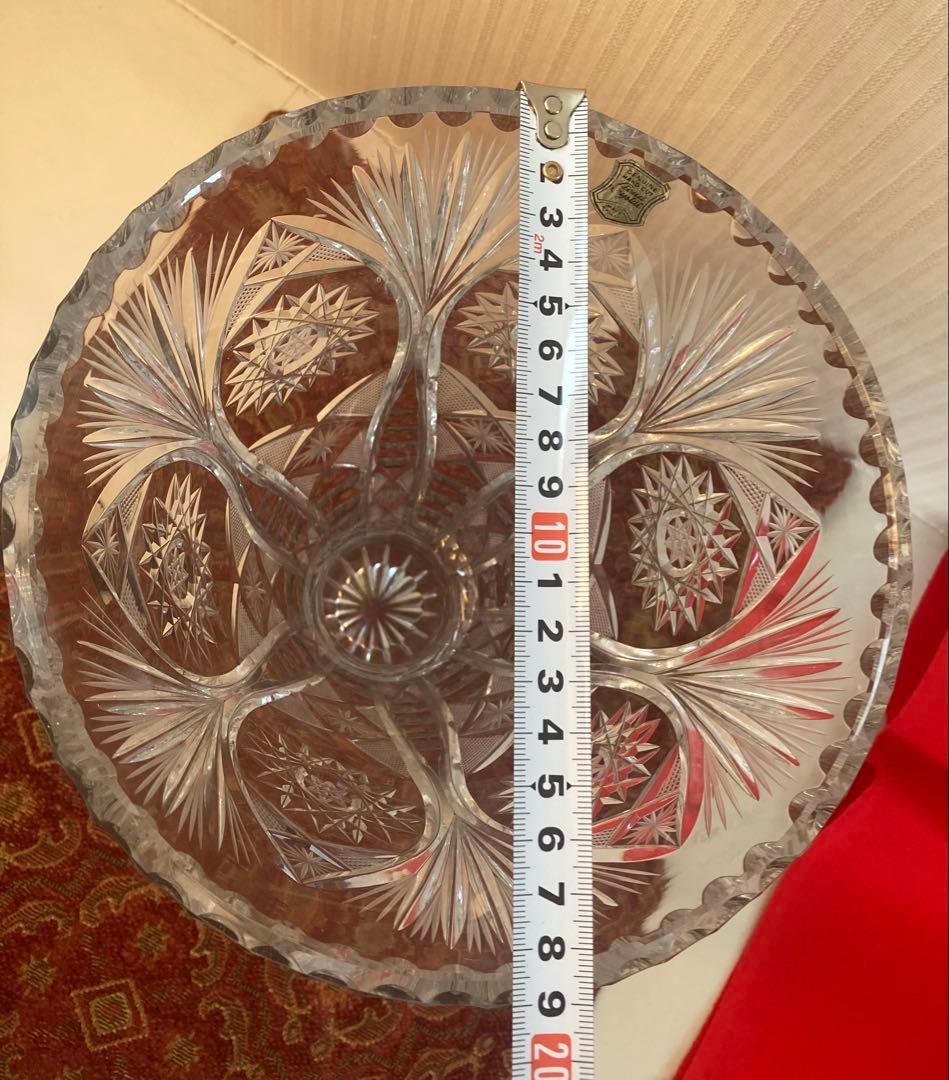 ヴィンテージ ボヘミアンクリスタル 花瓶/ベース チェコスロバキア製