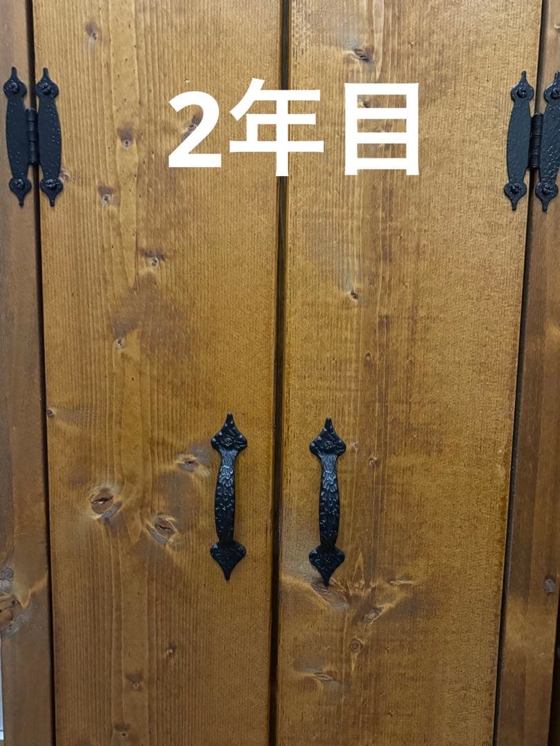 カントリー家具　ハンドメイド　オイル仕上げ3段棚