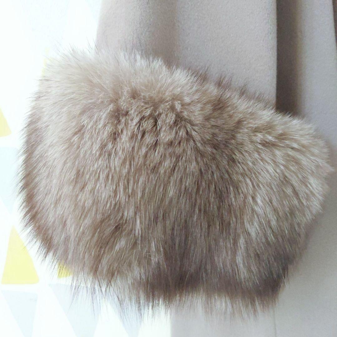 美品 PARIENNE カシミヤコート ウール フォックスファー ベージュ