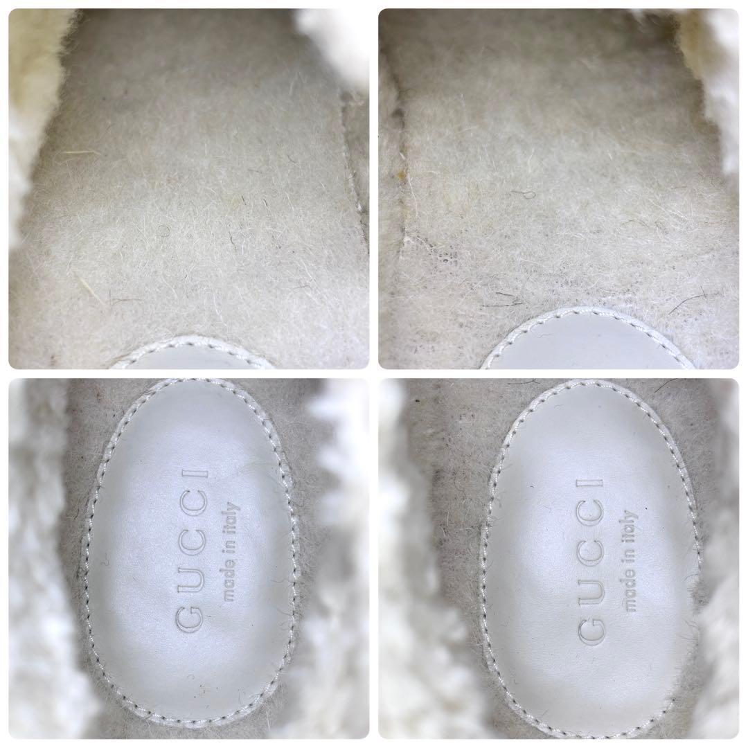 【極美品】GUCCI 千鳥柄 ツイード ボア アンクル ショートブーツ 23.5